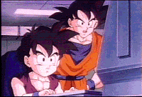 Gohan uses a computer